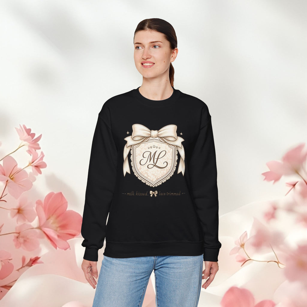 Vintage Cream Monogram Crewneck Sweatshirt