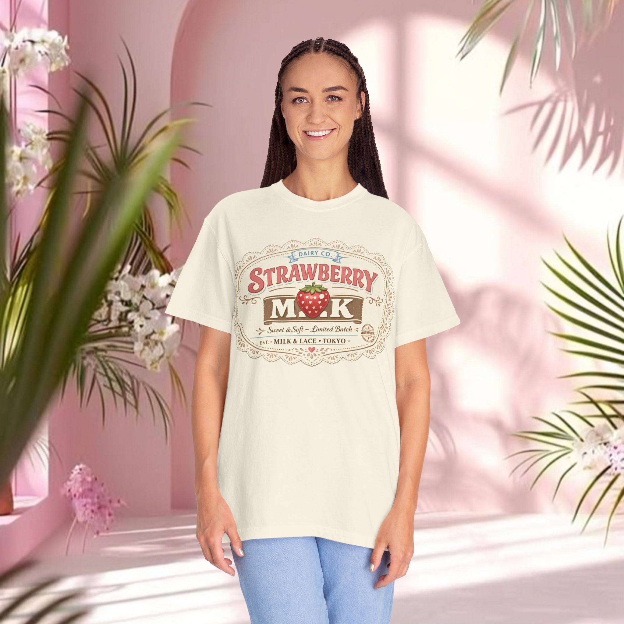 Strawberry Milk Vintage Label T-Shirt