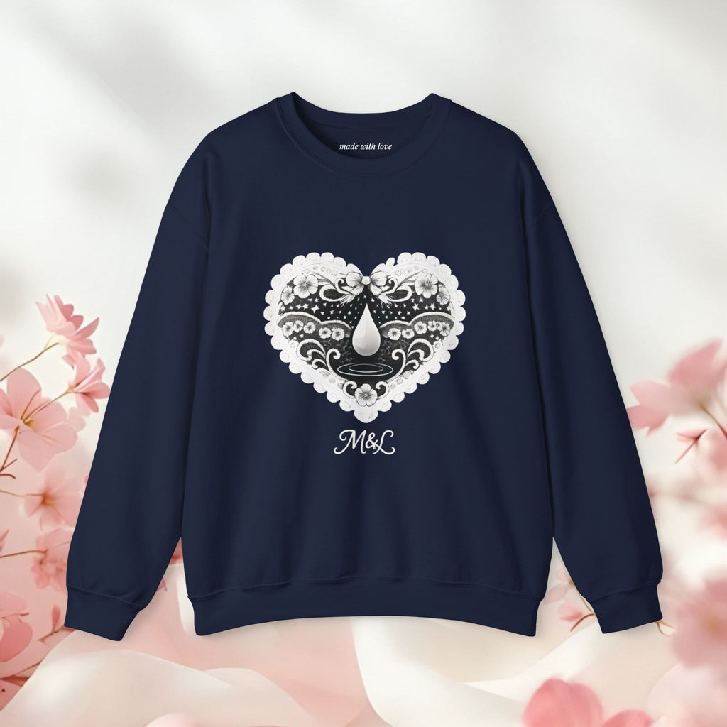 Lace Heart Graphic Sweatshirt