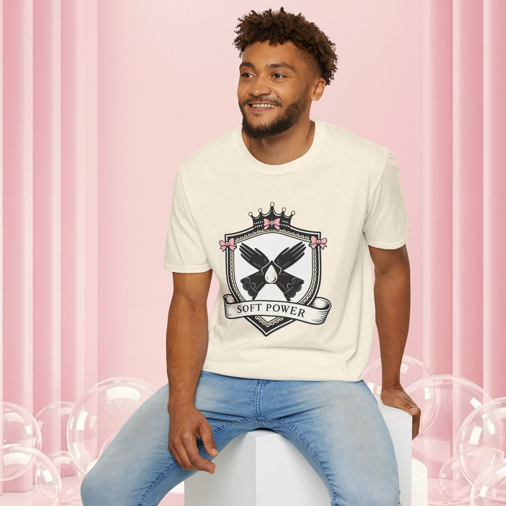 Soft Power Crest T‑Shirt — 'Milk & Lace' Feminine Crest Tee