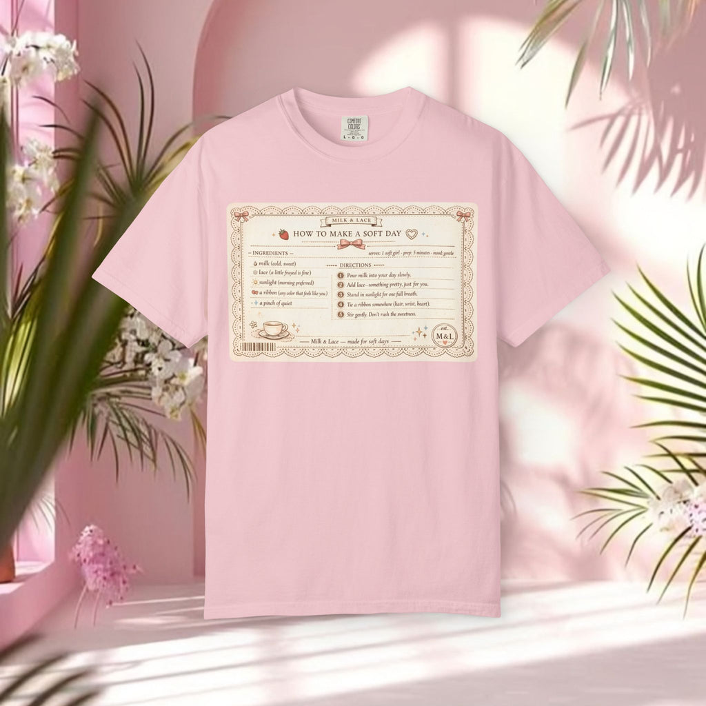 Vintage Tea-Recipe T-Shirt — "How to Make a Soft Day" Aesthetic Tee