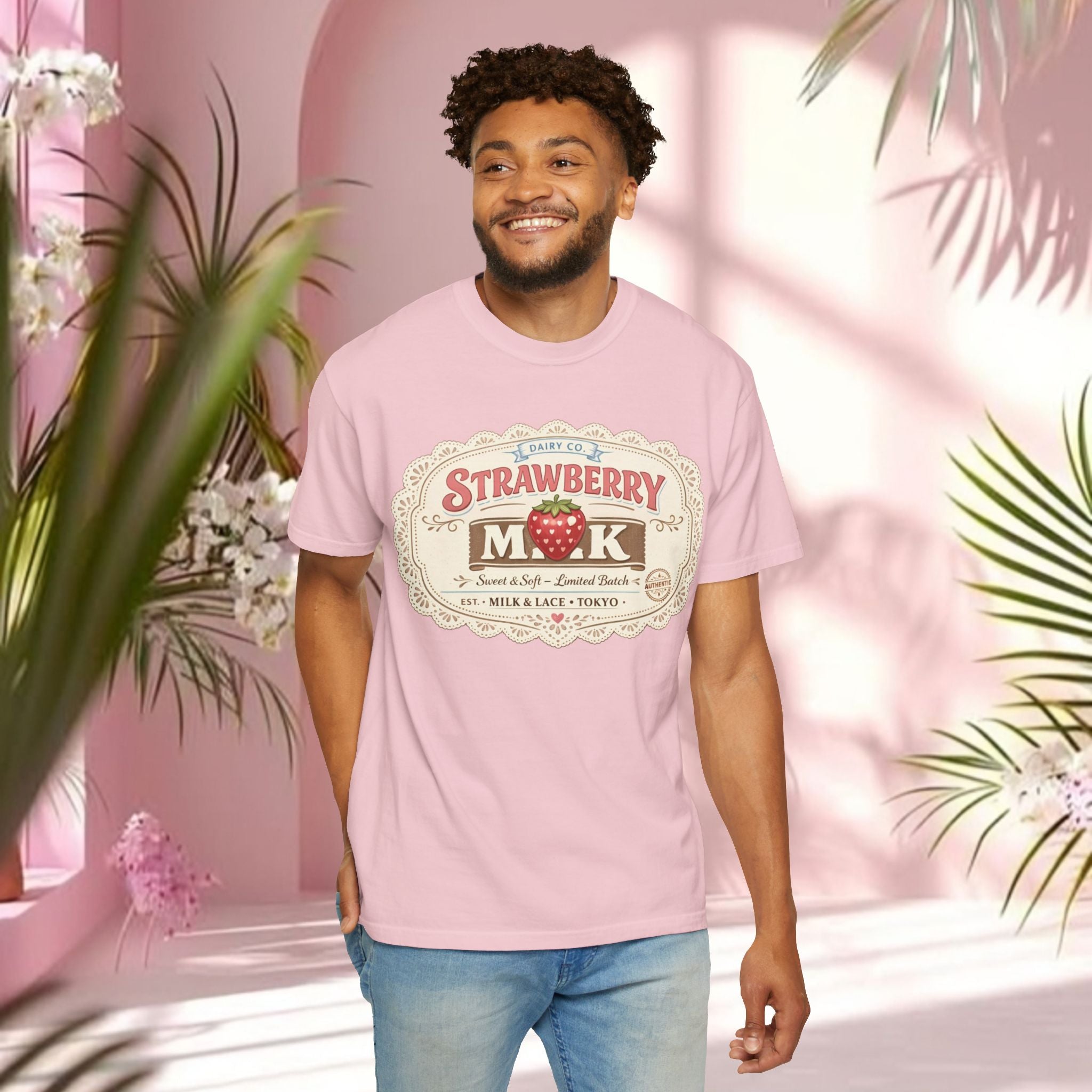 Strawberry Milk Vintage Label T-Shirt