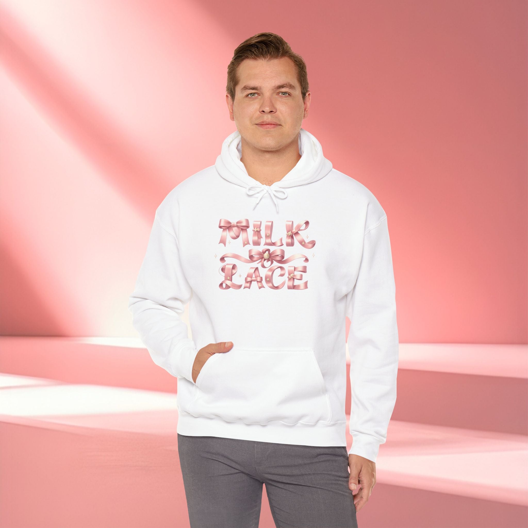 Floral Feminine Typography Hoodie — Feminine Floral Script Hooded Sweatshirt