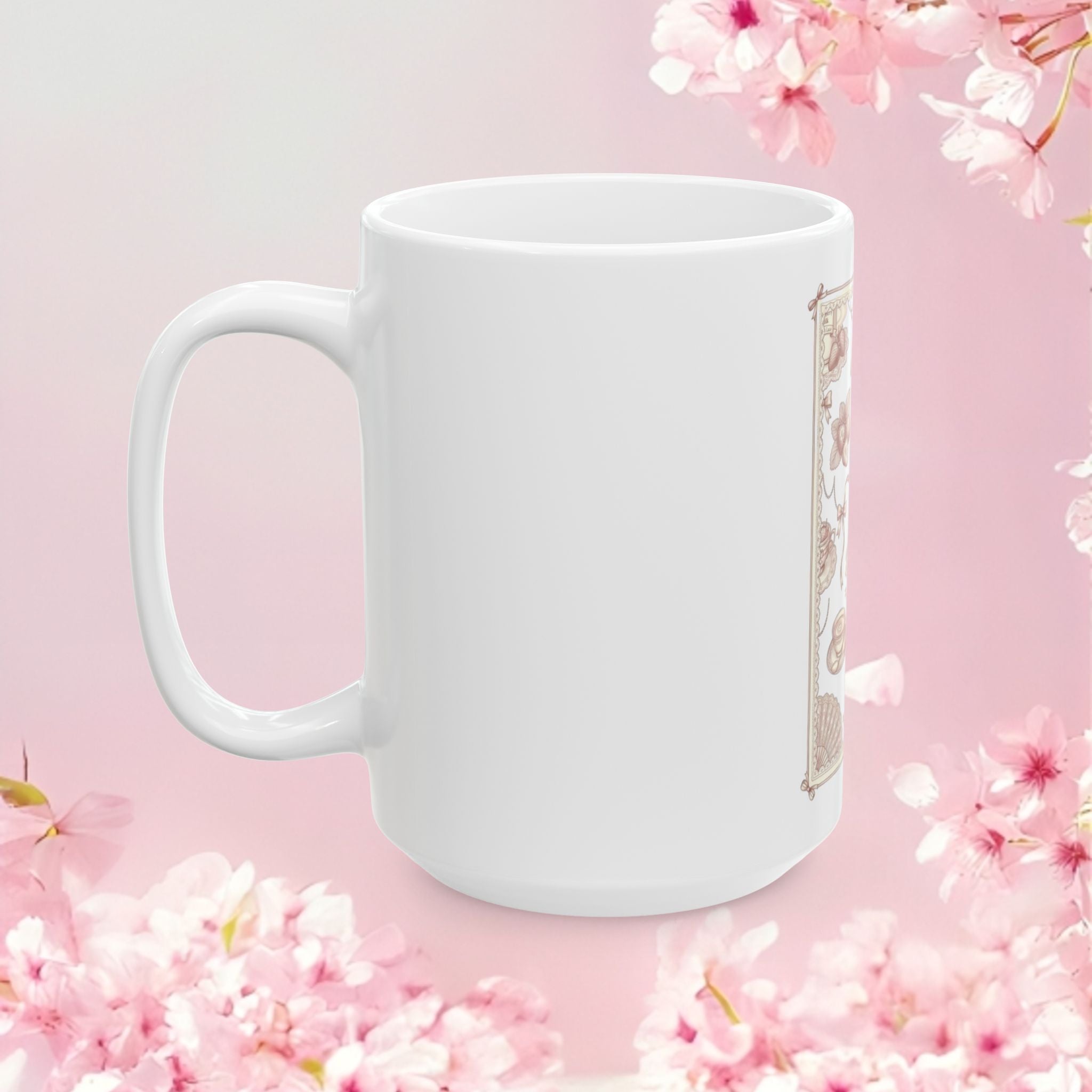 Vintage Floral Ceramic Mug — Delicate Bloom 11oz & 15oz