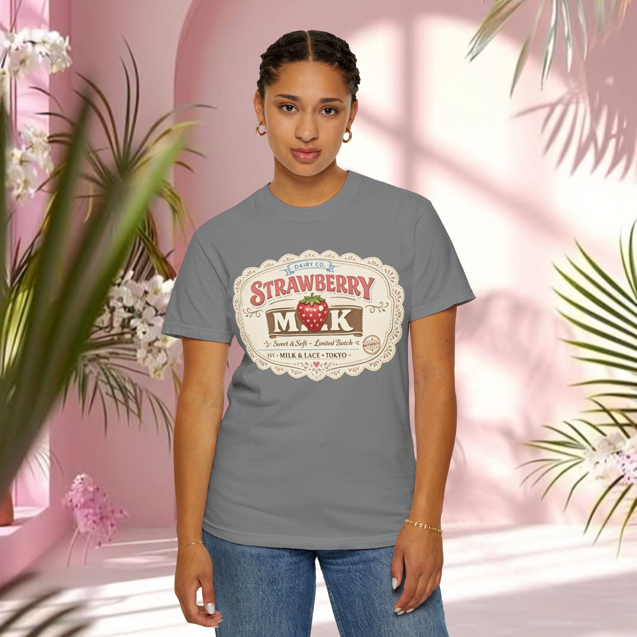 Strawberry Milk Vintage Label T-Shirt