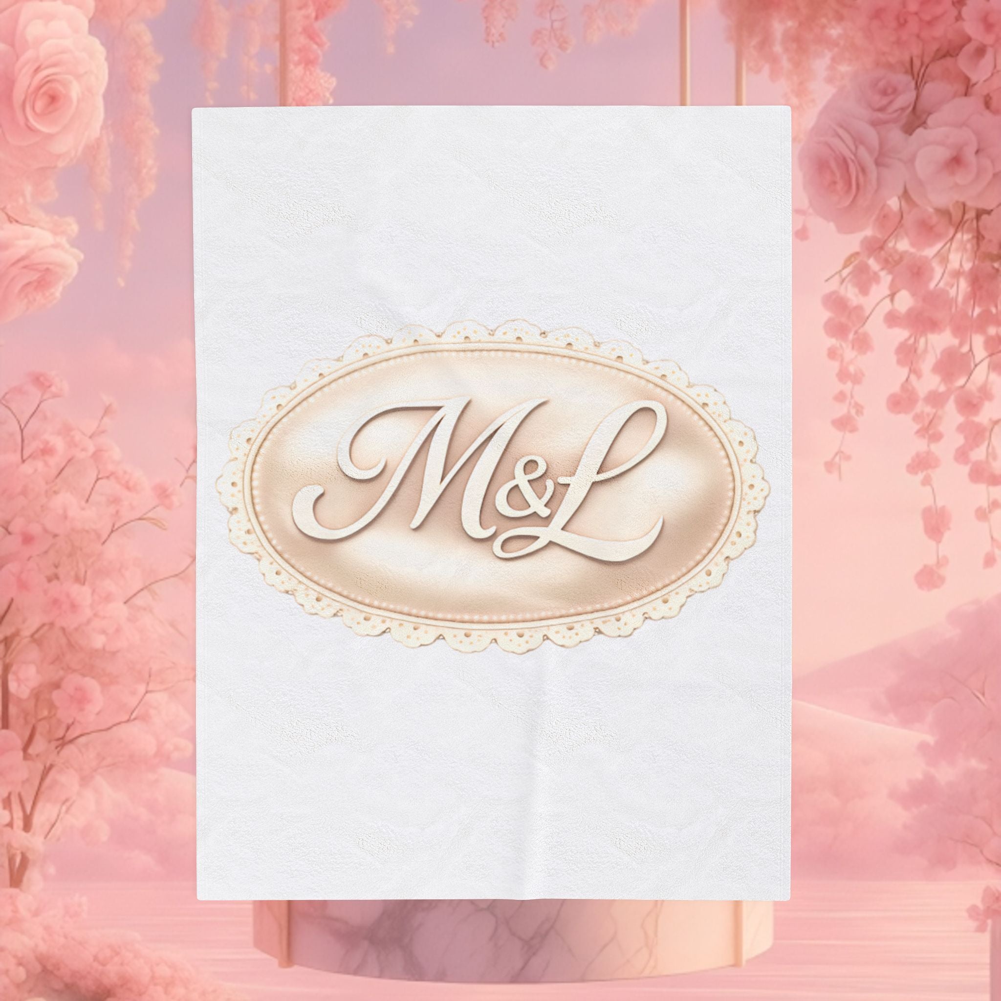 Monogram Velveteen Plush Blanket — Elegant Soft Personalized Throw