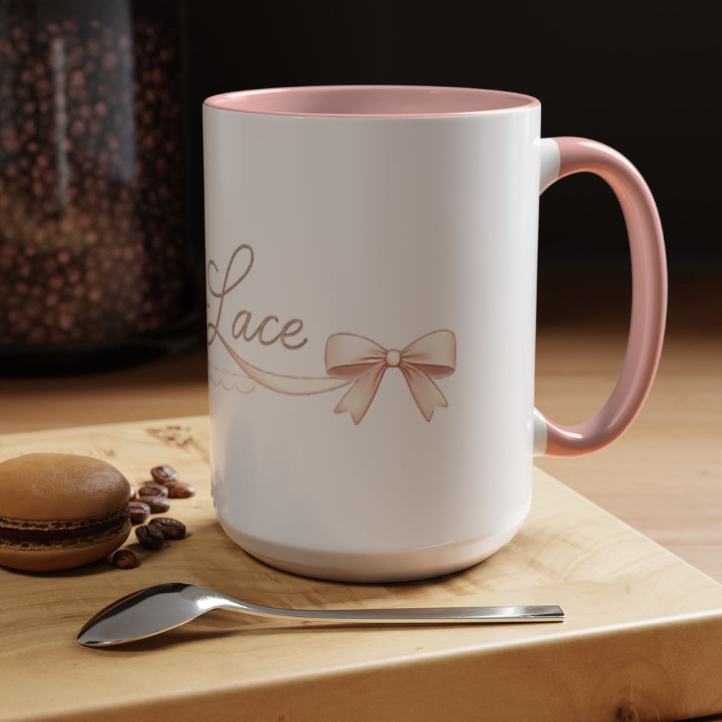Charming Feminine Accent Coffee Mug — Soft, Elegant 11/15 oz