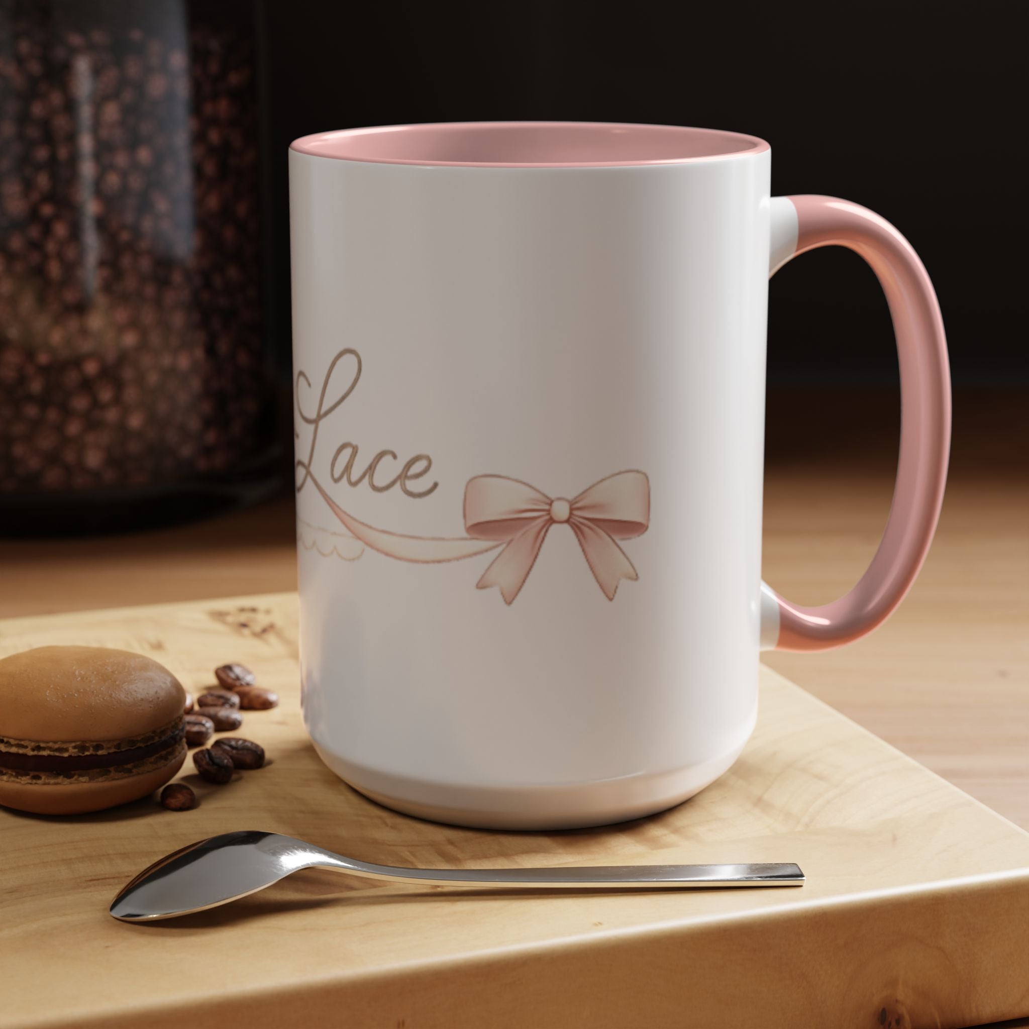 Charming Feminine Accent Coffee Mug — Soft, Elegant 11/15 oz