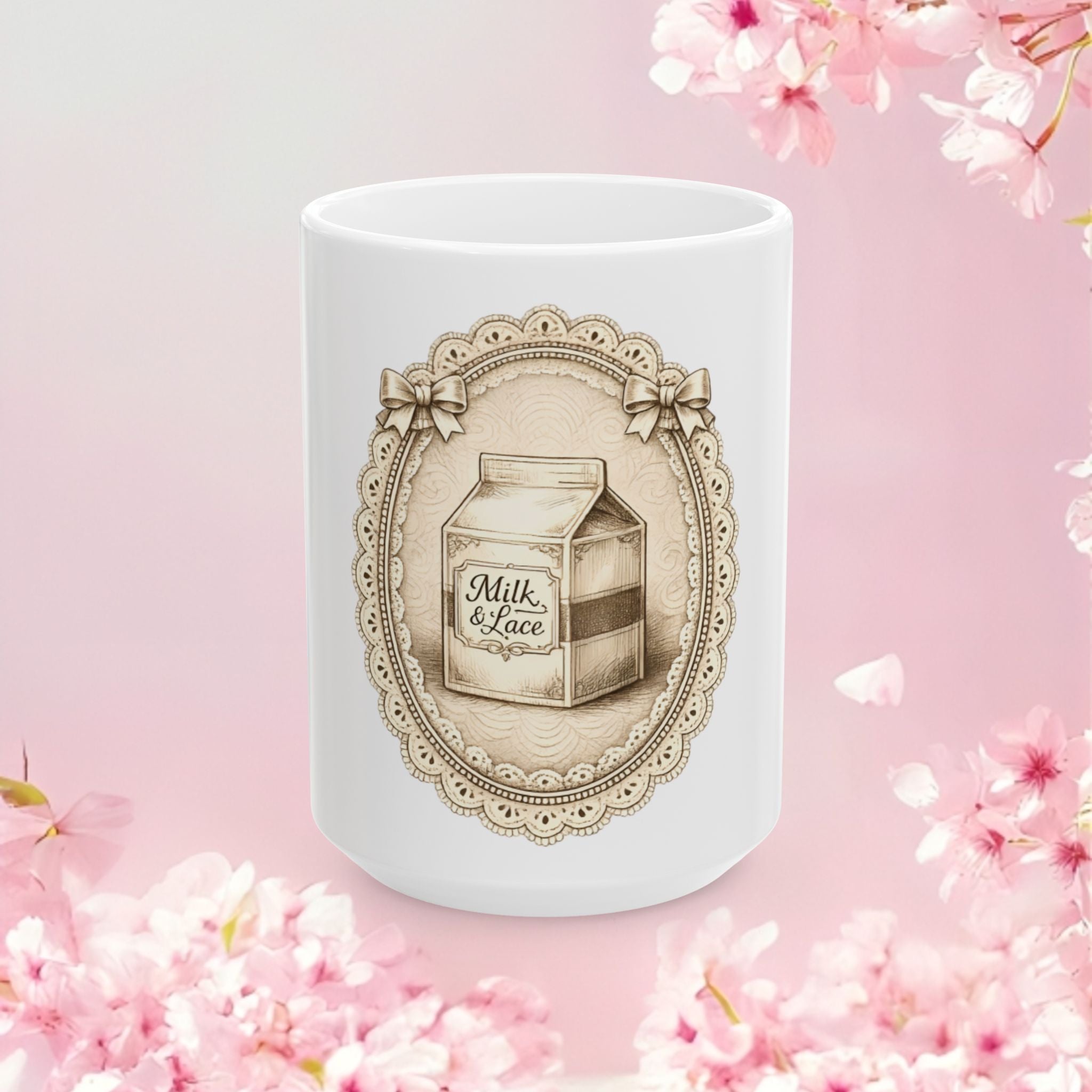 Retro Decorative Ceramic Mug — Gentle Vintage-Style Coffee Cup (11oz & 15oz)