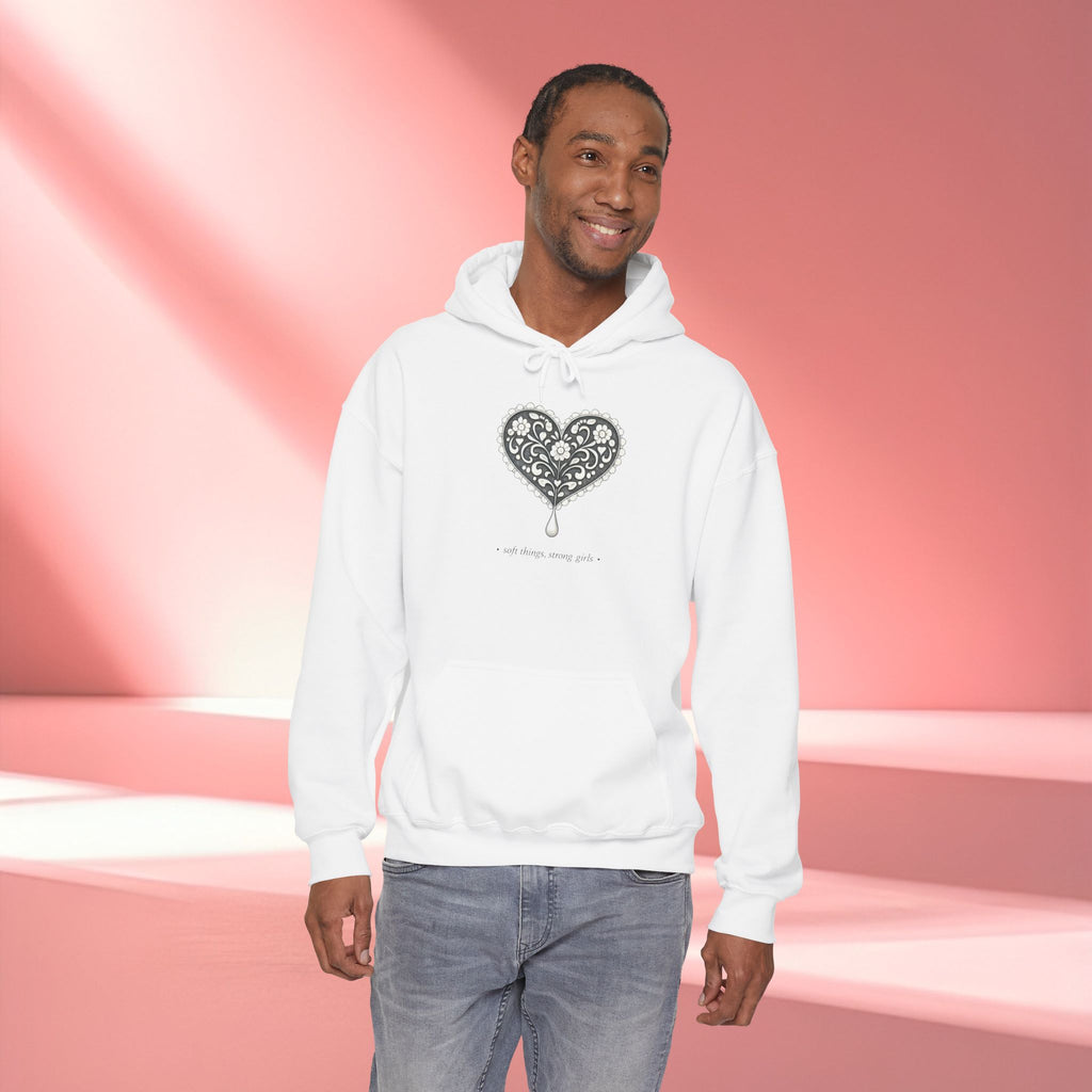 Romantic Delicate Graphic Hoodie — Floral-Inspired Cozy Sweatshirt