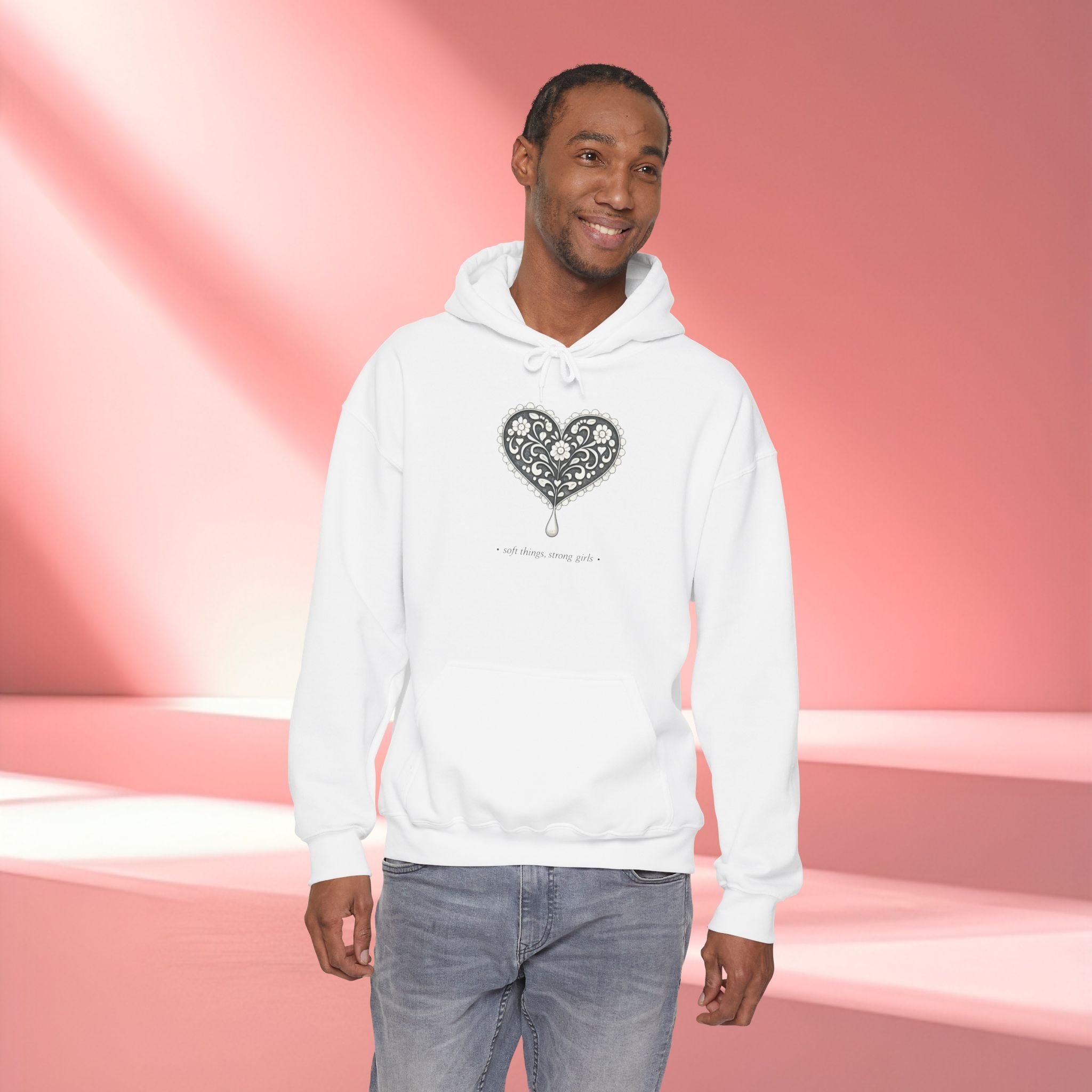 Romantic Delicate Graphic Hoodie — Floral-Inspired Cozy Sweatshirt