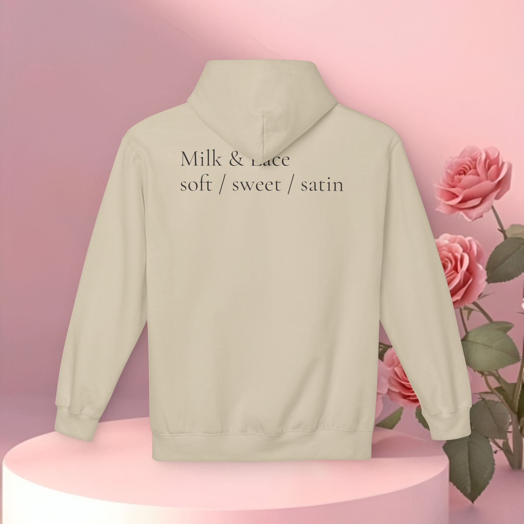 Floral Script Silhouette Hoodie — Vintage Floral Script Design