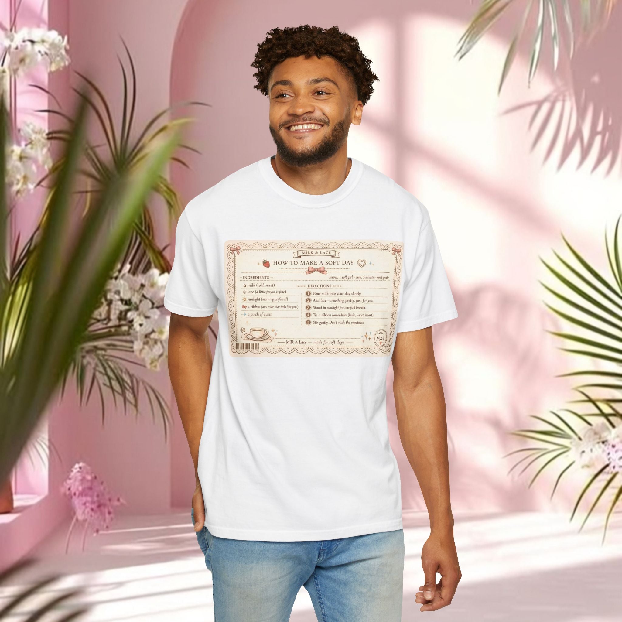Vintage Tea-Recipe T-Shirt — "How to Make a Soft Day" Aesthetic Tee