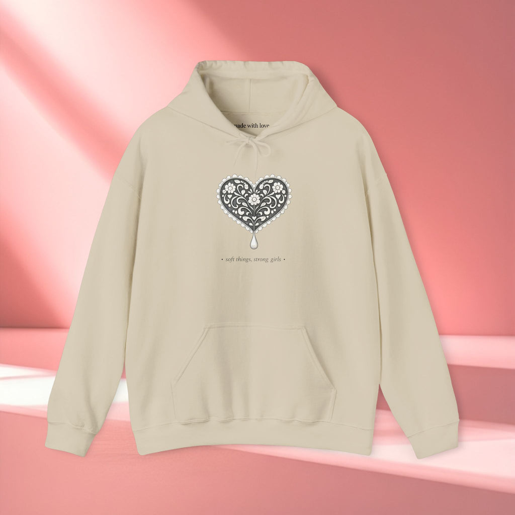 Romantic Delicate Graphic Hoodie — Floral-Inspired Cozy Sweatshirt