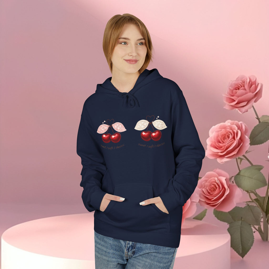 ''sueet / soft / delicate'' — Cherry Graphic Fleece Hoodie