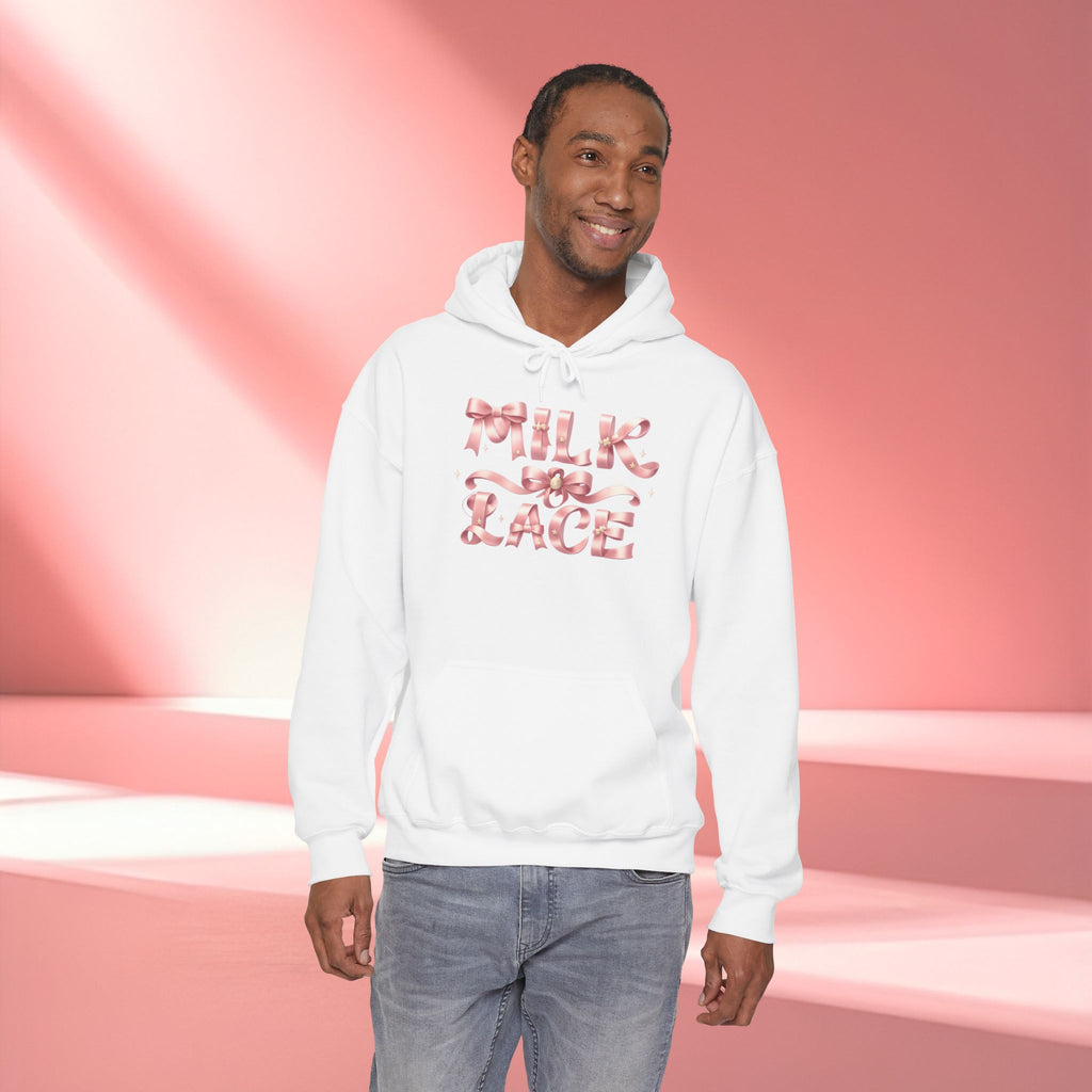 Floral Feminine Typography Hoodie — Feminine Floral Script Hooded Sweatshirt