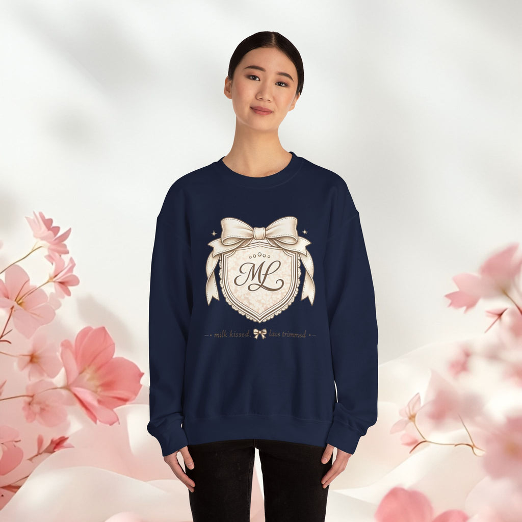 Vintage Cream Monogram Crewneck Sweatshirt