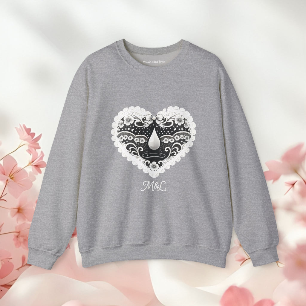 Lace Heart Graphic Sweatshirt