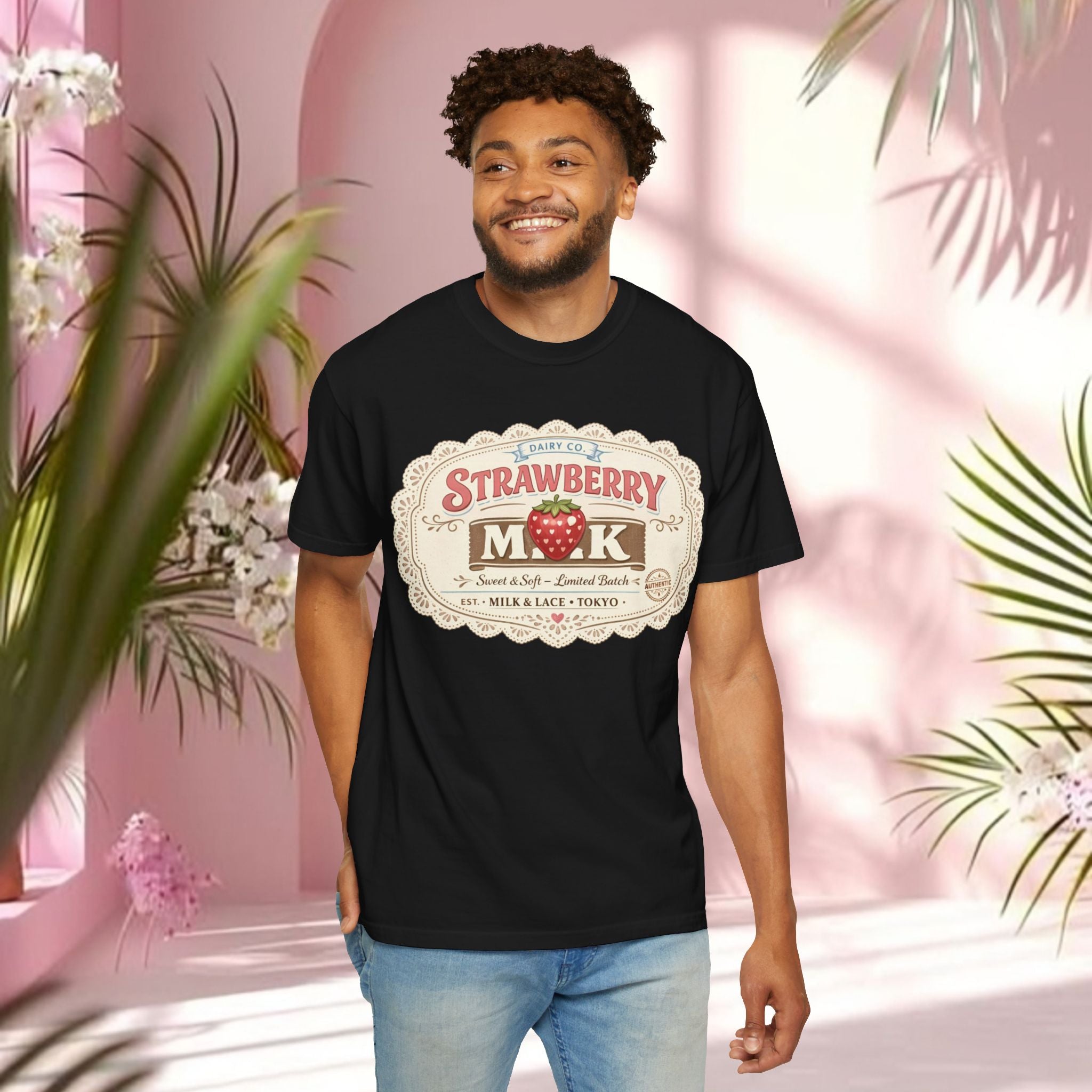Strawberry Milk Vintage Label T-Shirt