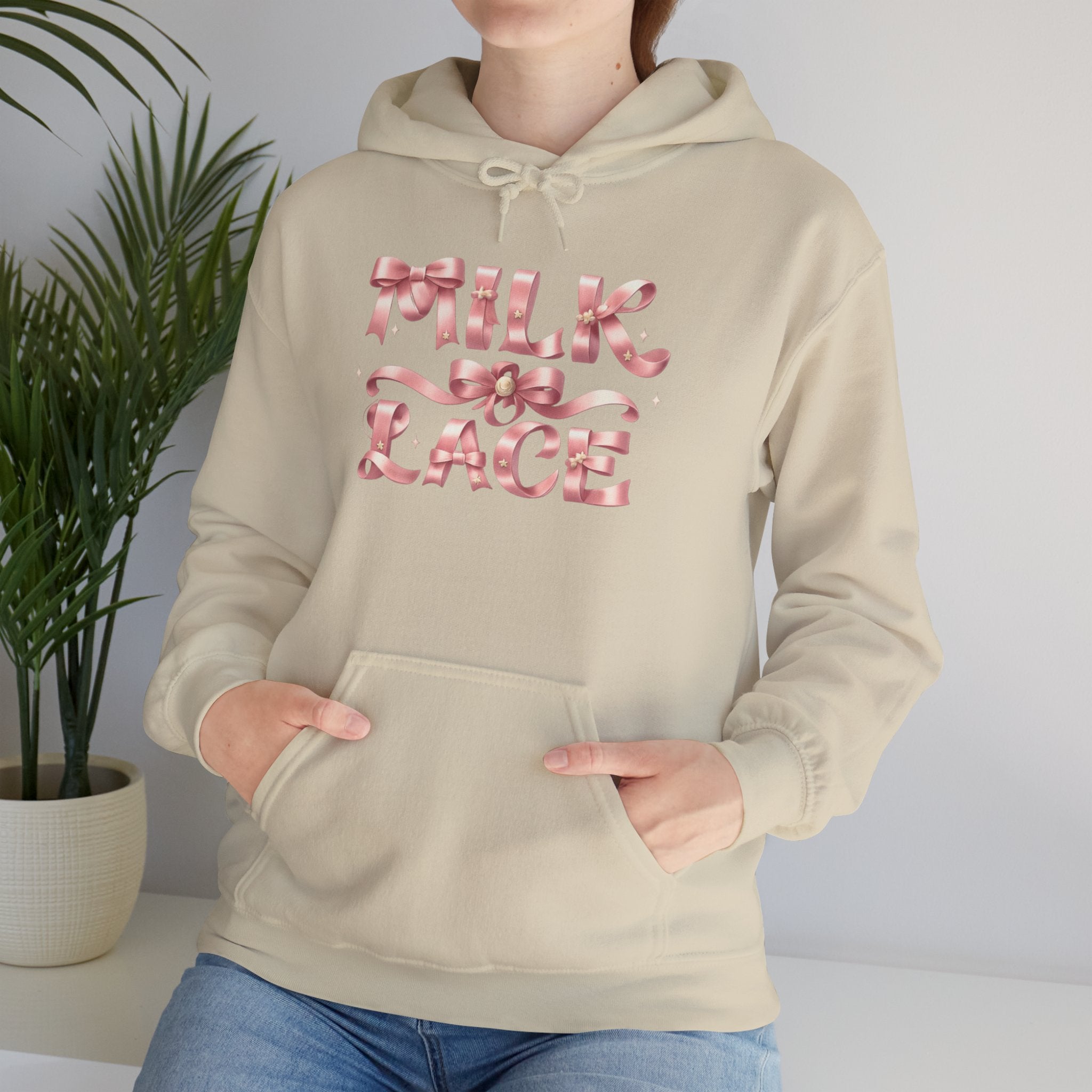 Floral Feminine Typography Hoodie — Feminine Floral Script Hooded Sweatshirt