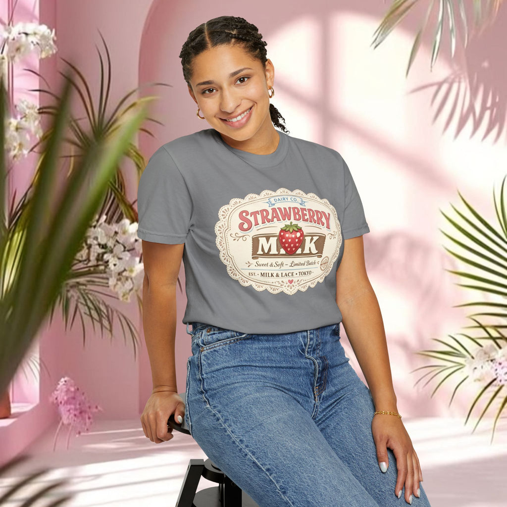 Strawberry Milk Vintage Label T-Shirt