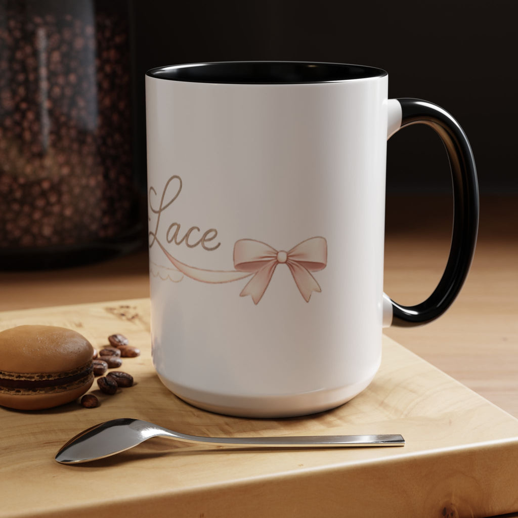 Charming Feminine Accent Coffee Mug — Soft, Elegant 11/15 oz