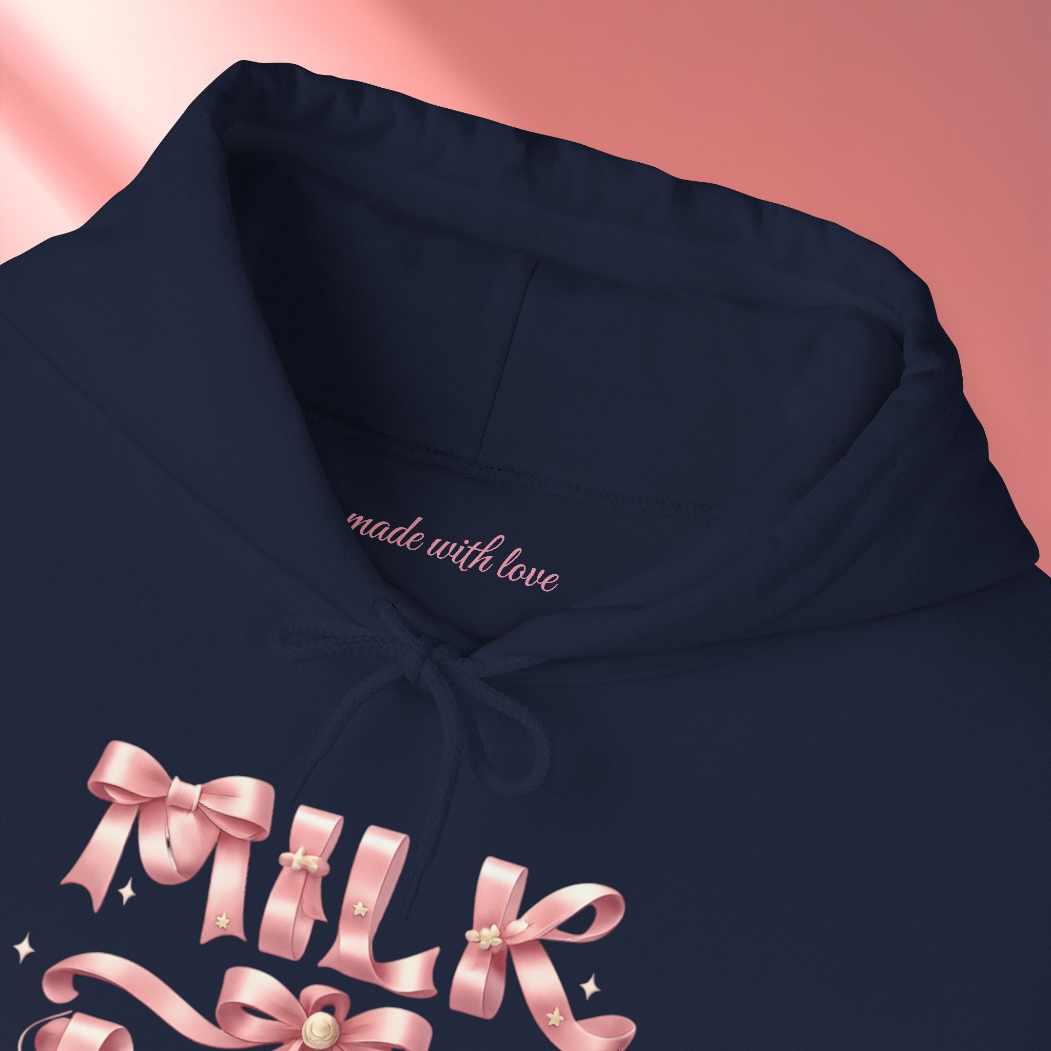 Floral Feminine Typography Hoodie — Feminine Floral Script Hooded Sweatshirt