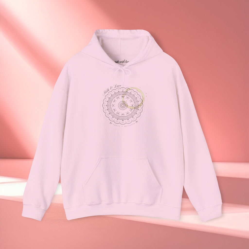 Mandala Coffee Stain Hoodie — Minimalist Boho Sweatshirt