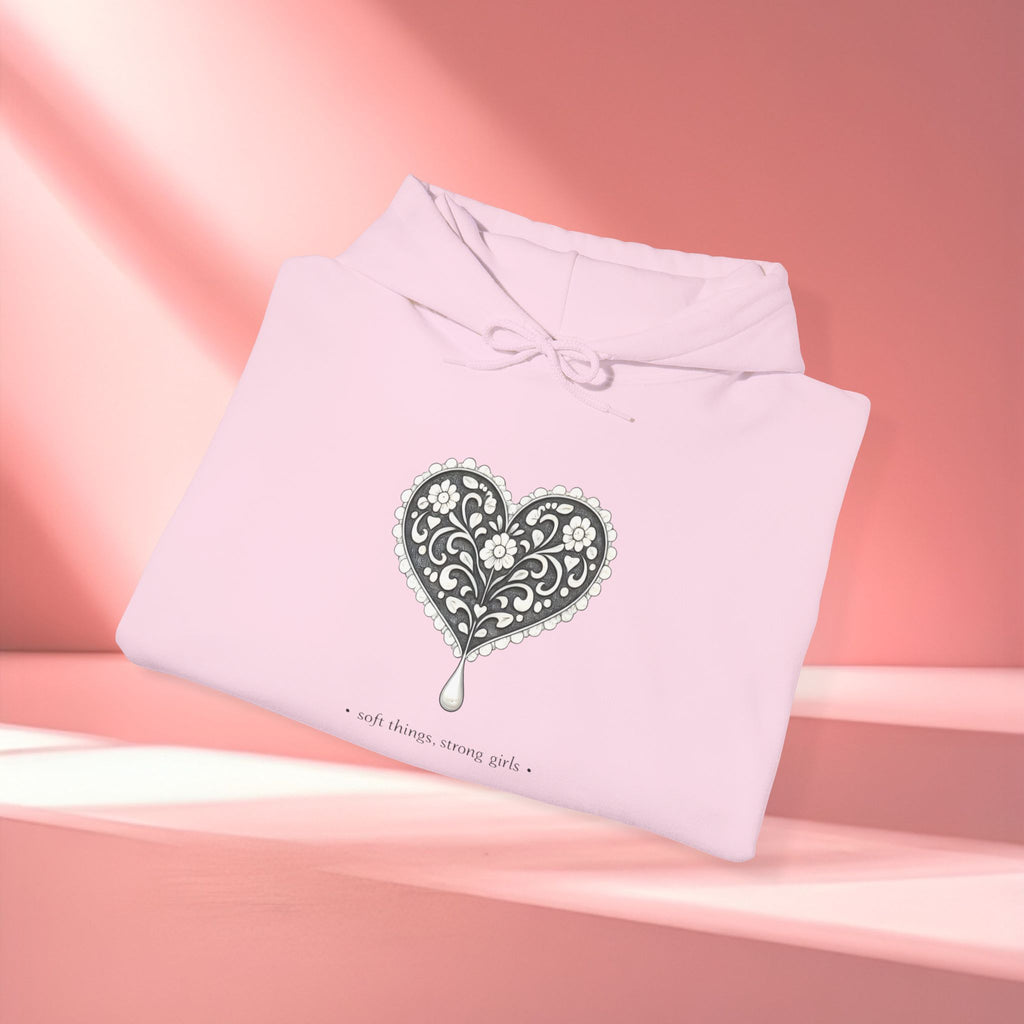 Romantic Delicate Graphic Hoodie — Floral-Inspired Cozy Sweatshirt