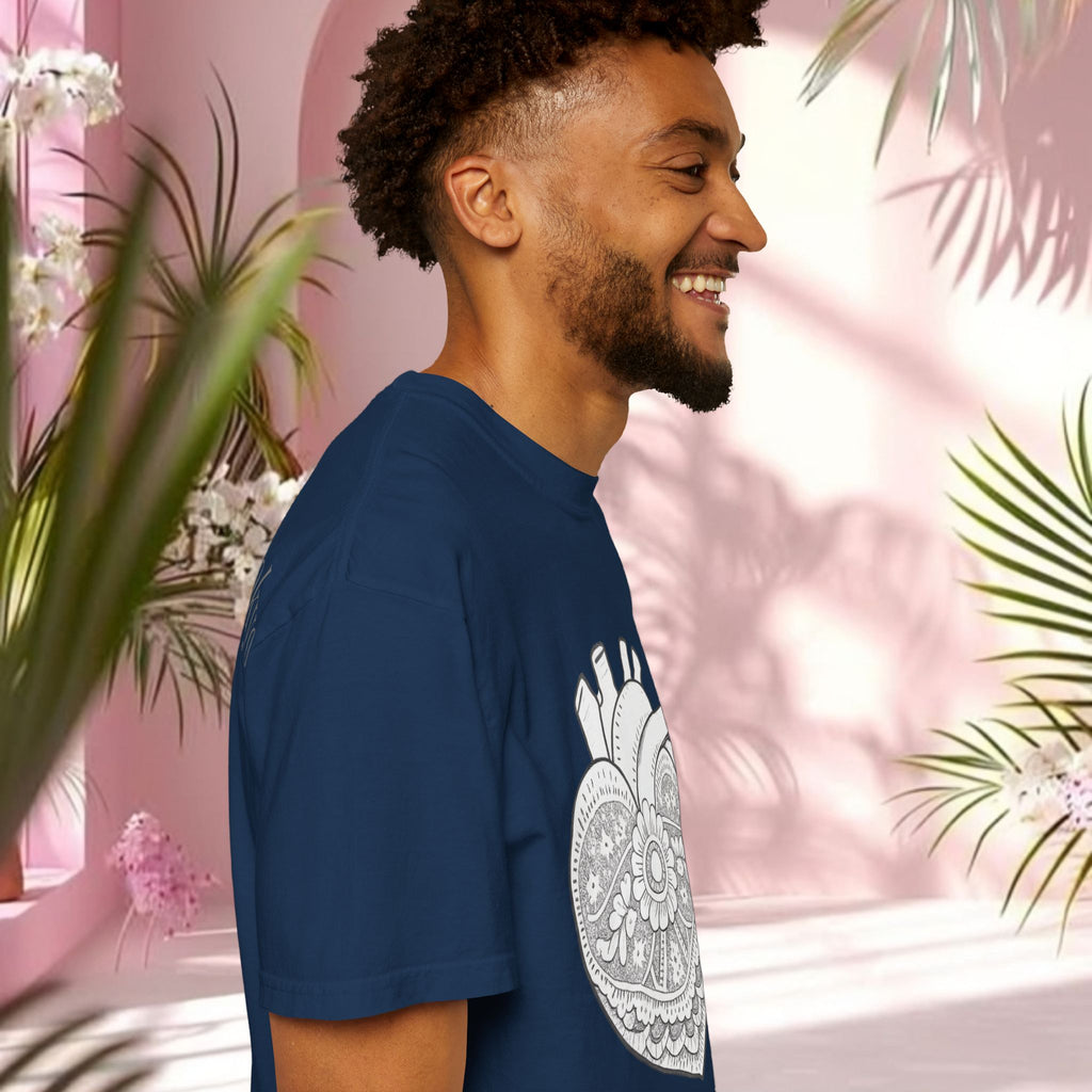 Lace Heart Anatomical Tee — "soft things only" Cotton T-Shirt