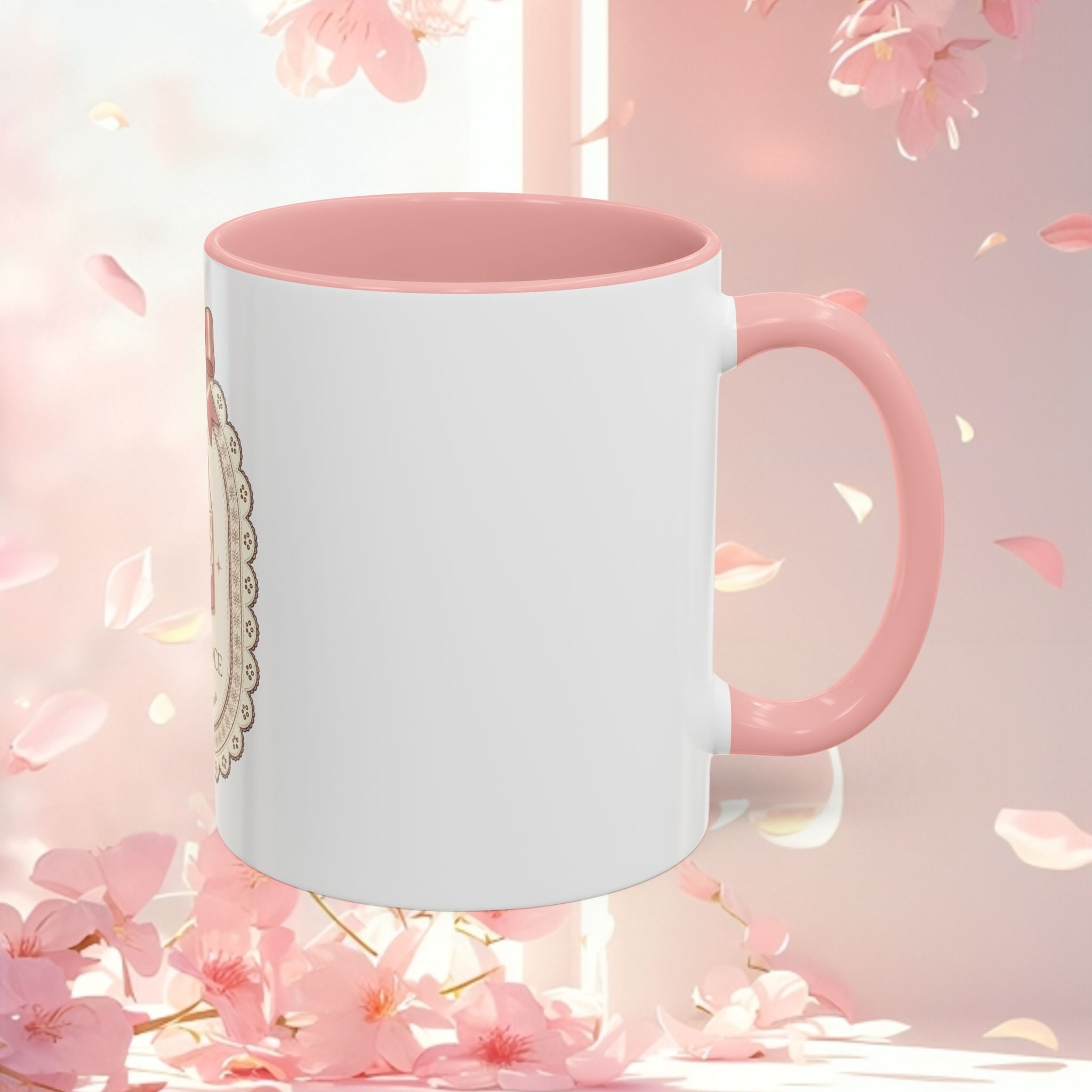 Cute Vintage Kawaii Accent Coffee Mug — Charming Retro Anime-Style Ceramic Mug (11/15 oz)