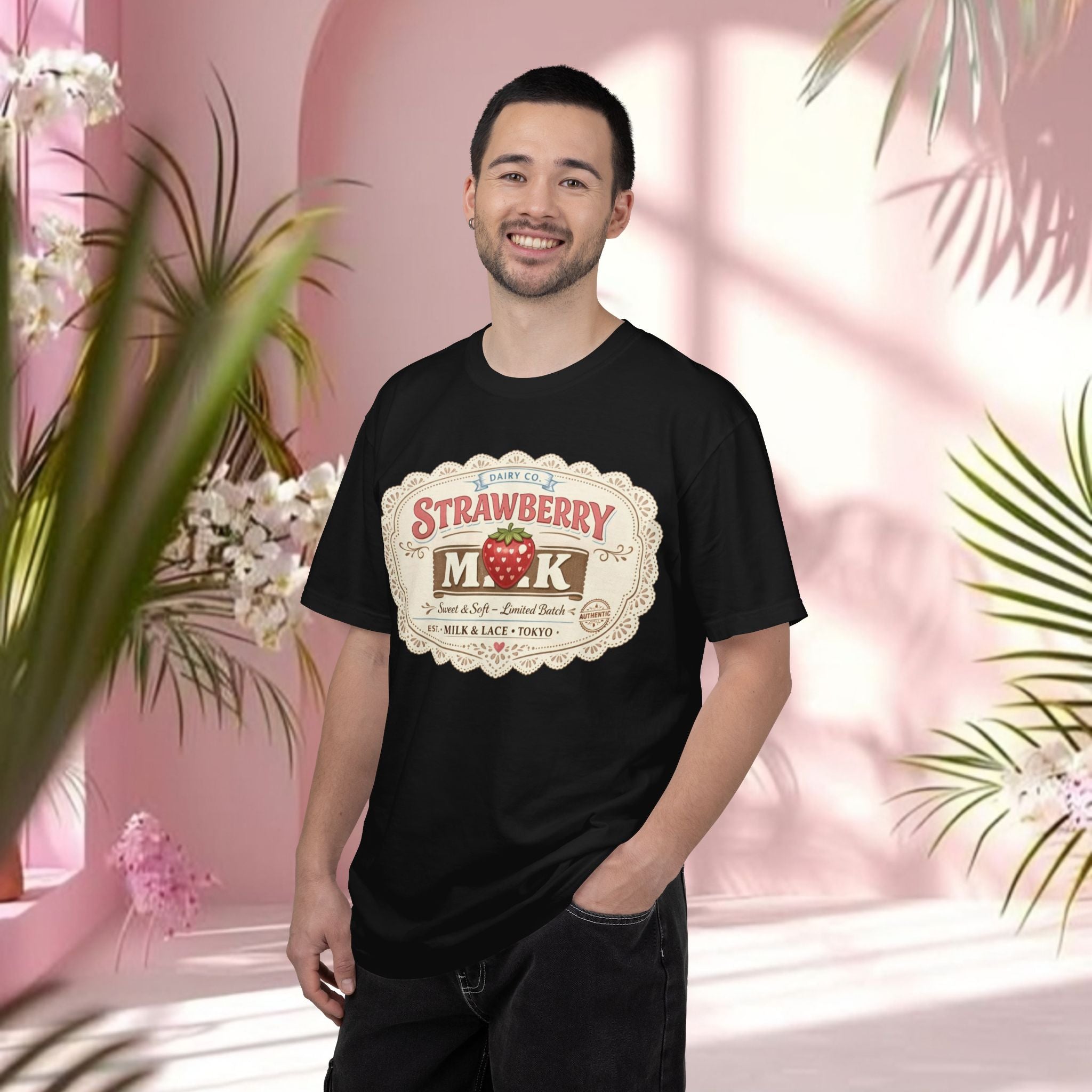 Strawberry Milk Vintage Label T-Shirt