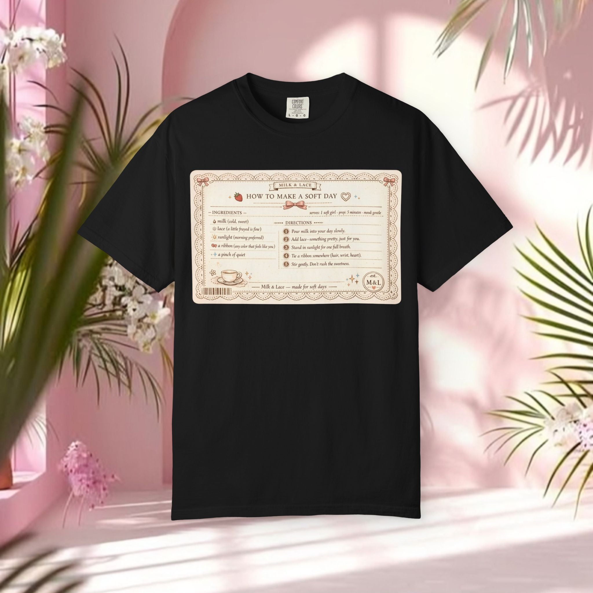 Vintage Tea-Recipe T-Shirt — "How to Make a Soft Day" Aesthetic Tee