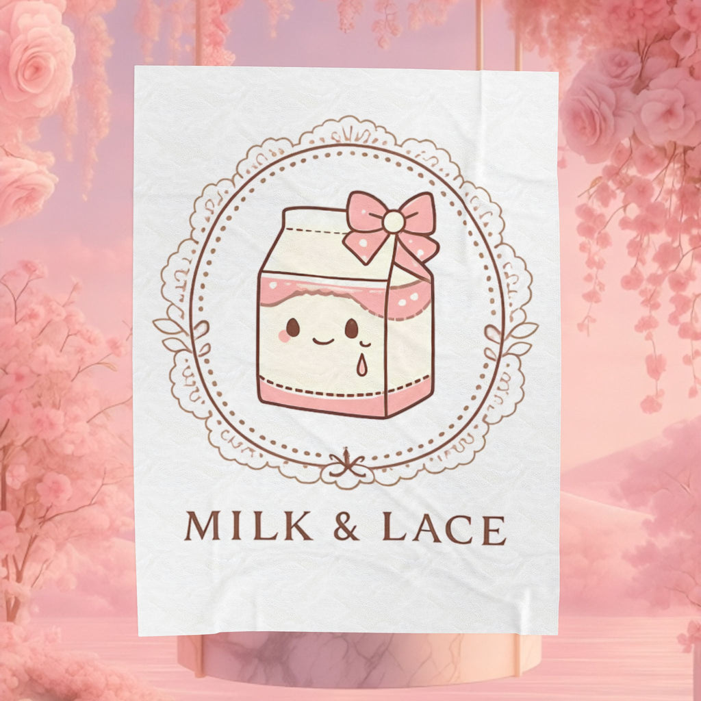 Kawaii Whimsical Velveteen Plush Blanket — Cute Cozy Throw