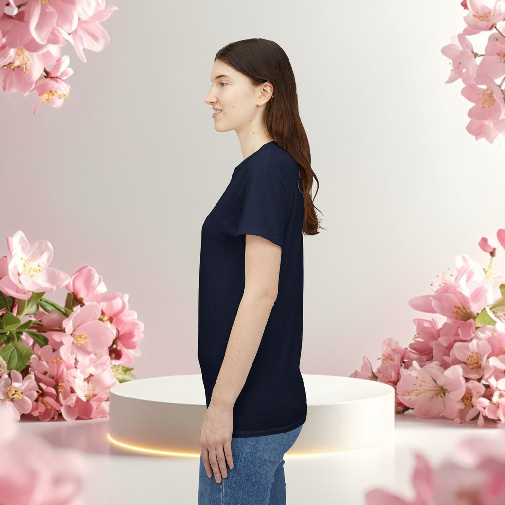 Pink Graphic Tee — Simple Minimalist Design