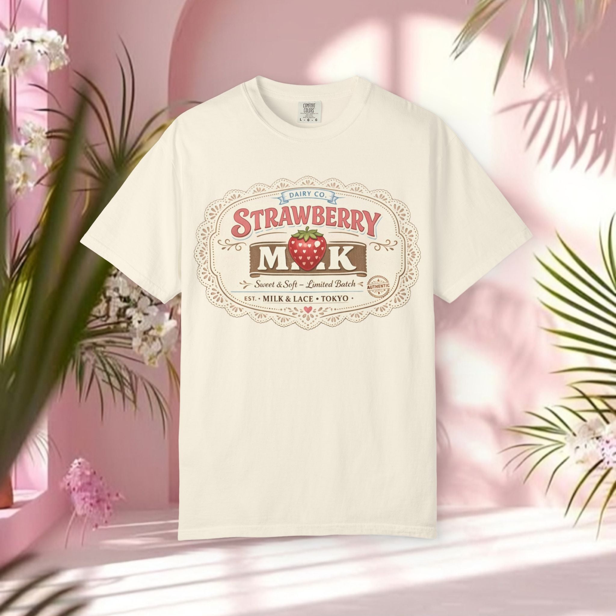 Strawberry Milk Vintage Label T-Shirt