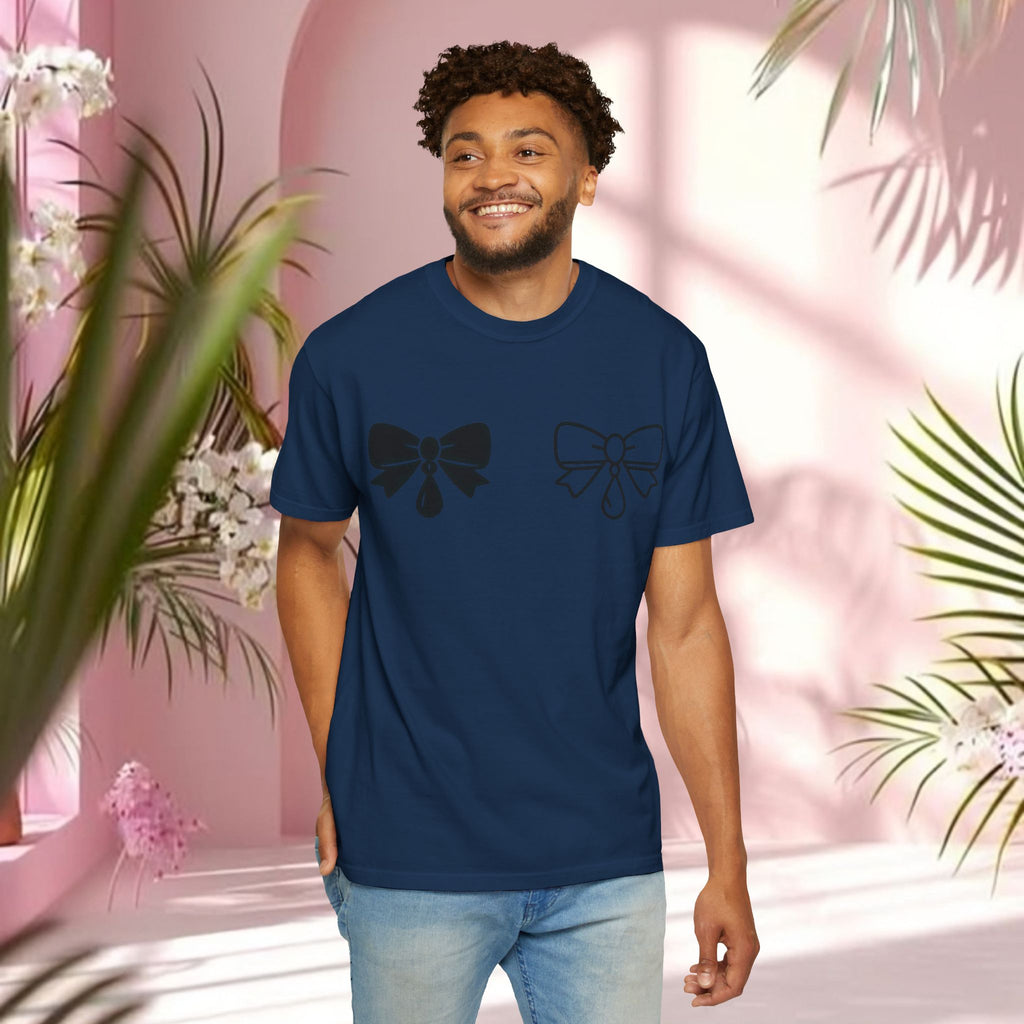 Bow Graphic T‑Shirt — "Milk & Lace — made of sugar." Back Text Tee