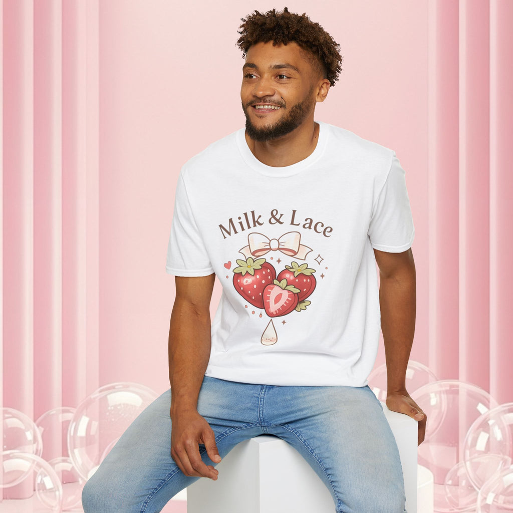 Milk & Lace Strawberry Tee — "Sweet but Deadly" Graphic T-Shirt