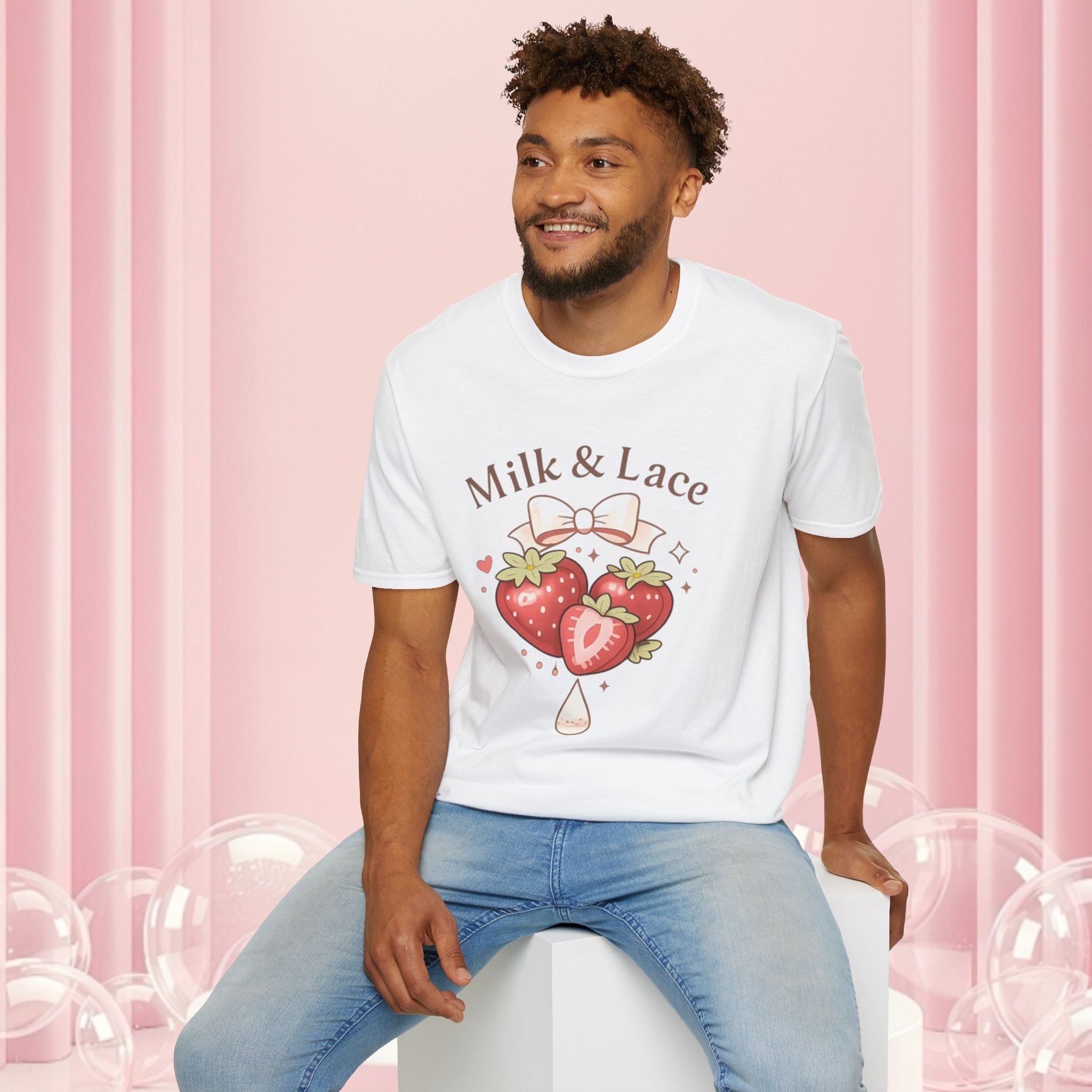 Milk & Lace Strawberry Tee — "Sweet but Deadly" Graphic T-Shirt