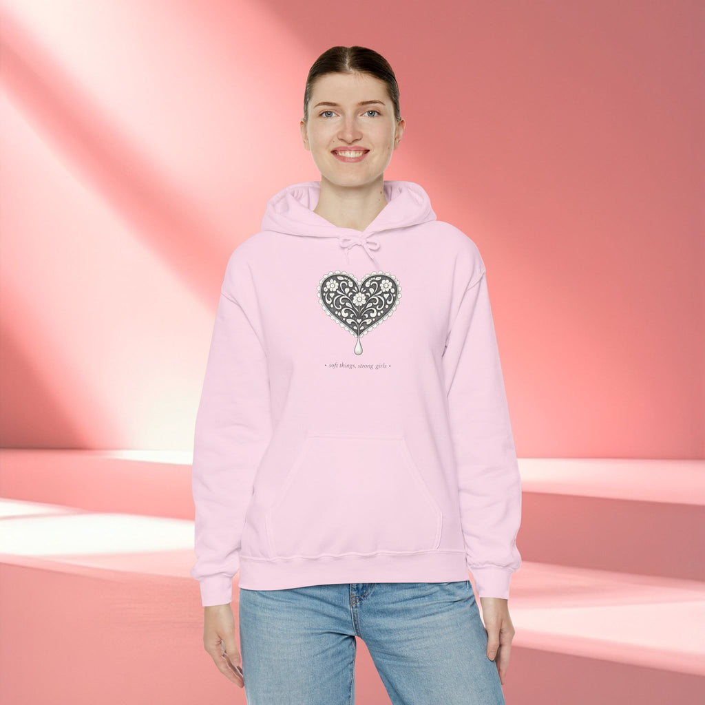 Romantic Delicate Graphic Hoodie — Floral-Inspired Cozy Sweatshirt