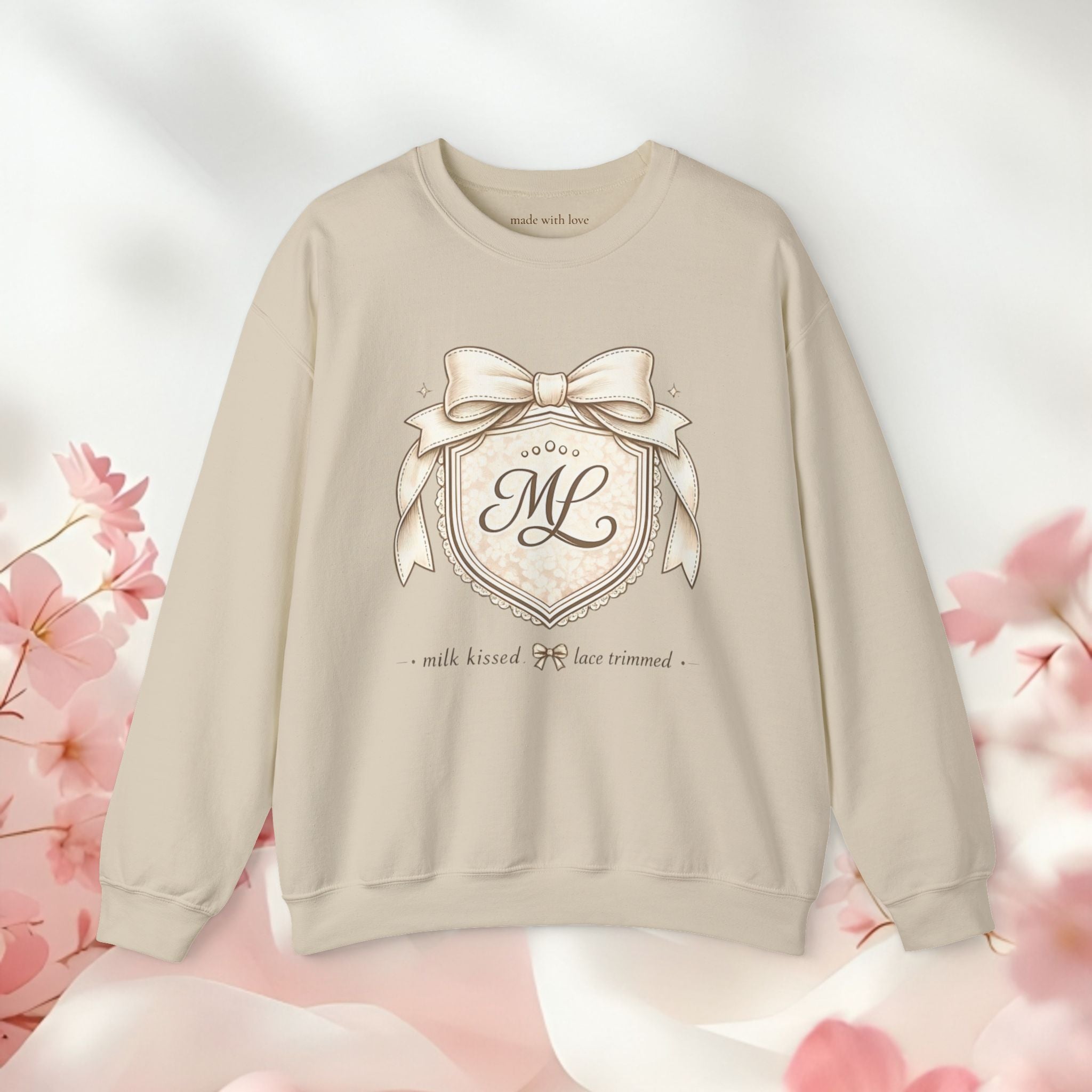 Vintage Cream Monogram Crewneck Sweatshirt