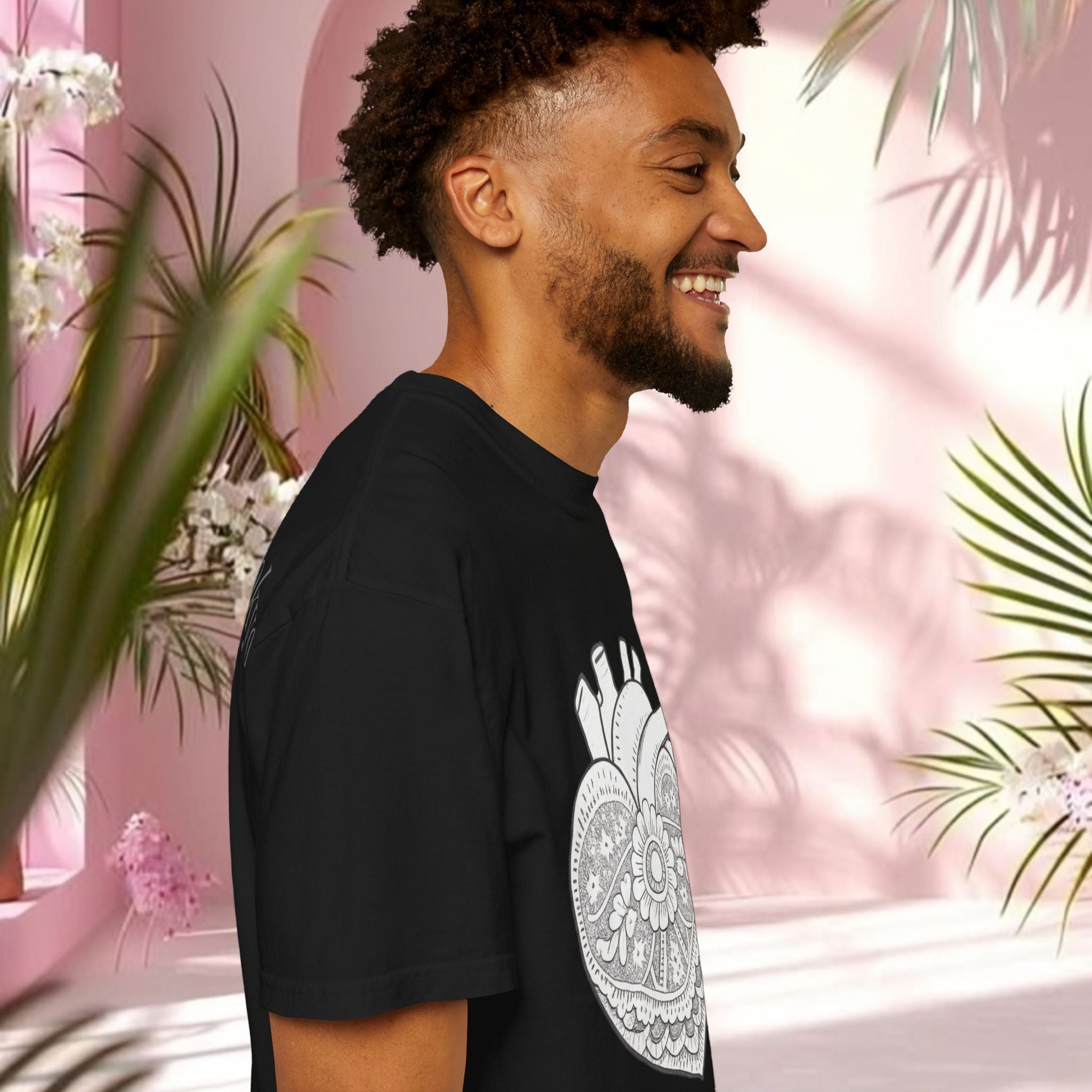 Lace Heart Anatomical Tee — "soft things only" Cotton T-Shirt