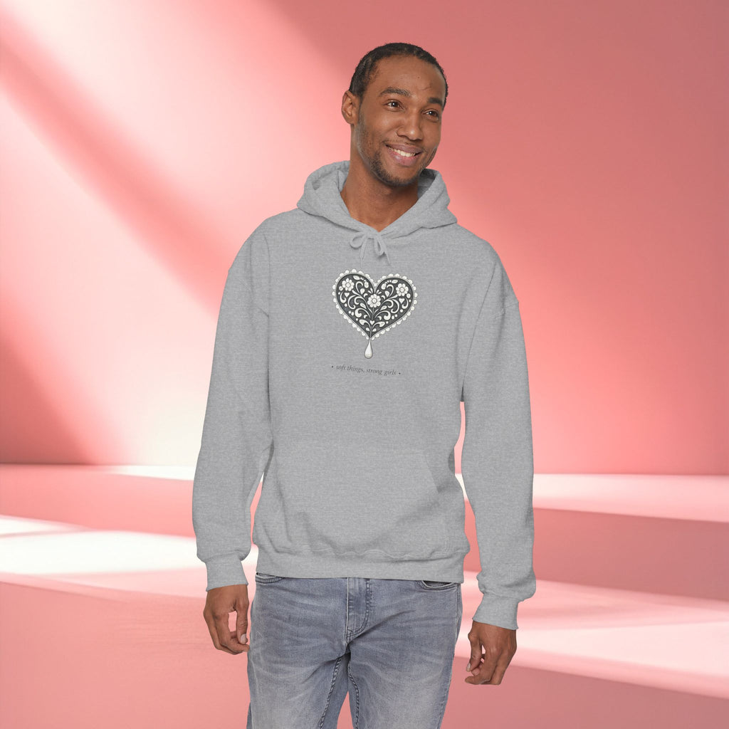 Romantic Delicate Graphic Hoodie — Floral-Inspired Cozy Sweatshirt