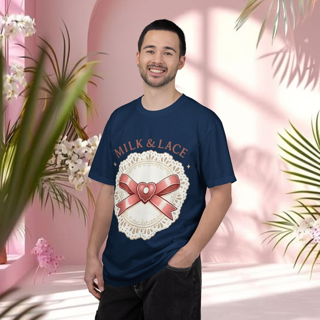 Milk & Lace Graphic T-Shirt — 'Soft Things Only' Romantic Bow Tee