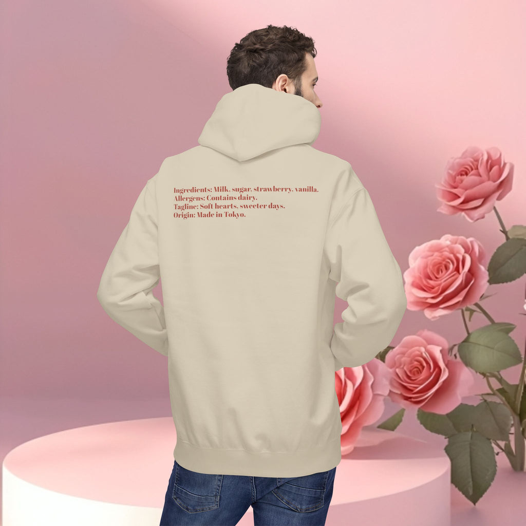 Strawberry Milk Label Hoodie — Vintage Farmhouse Graphic Sweatshirt