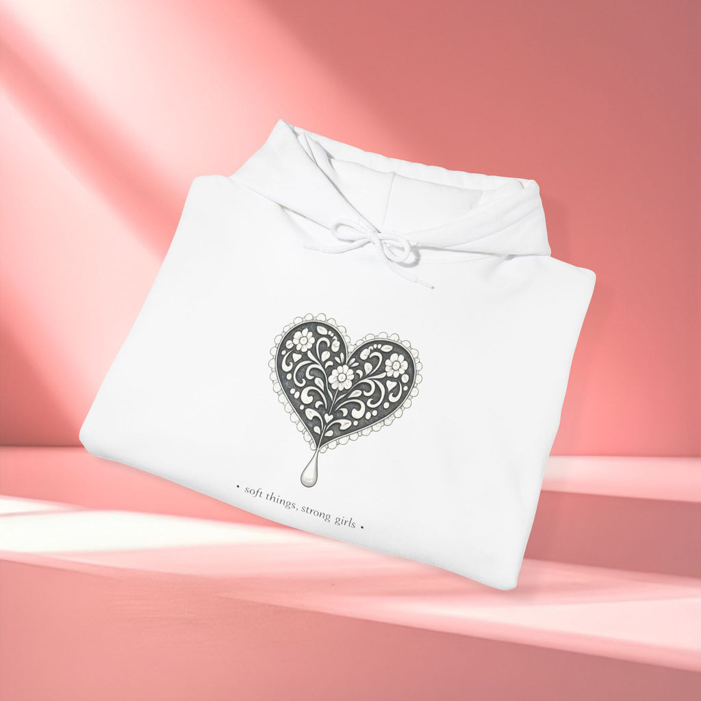 Romantic Delicate Graphic Hoodie — Floral-Inspired Cozy Sweatshirt