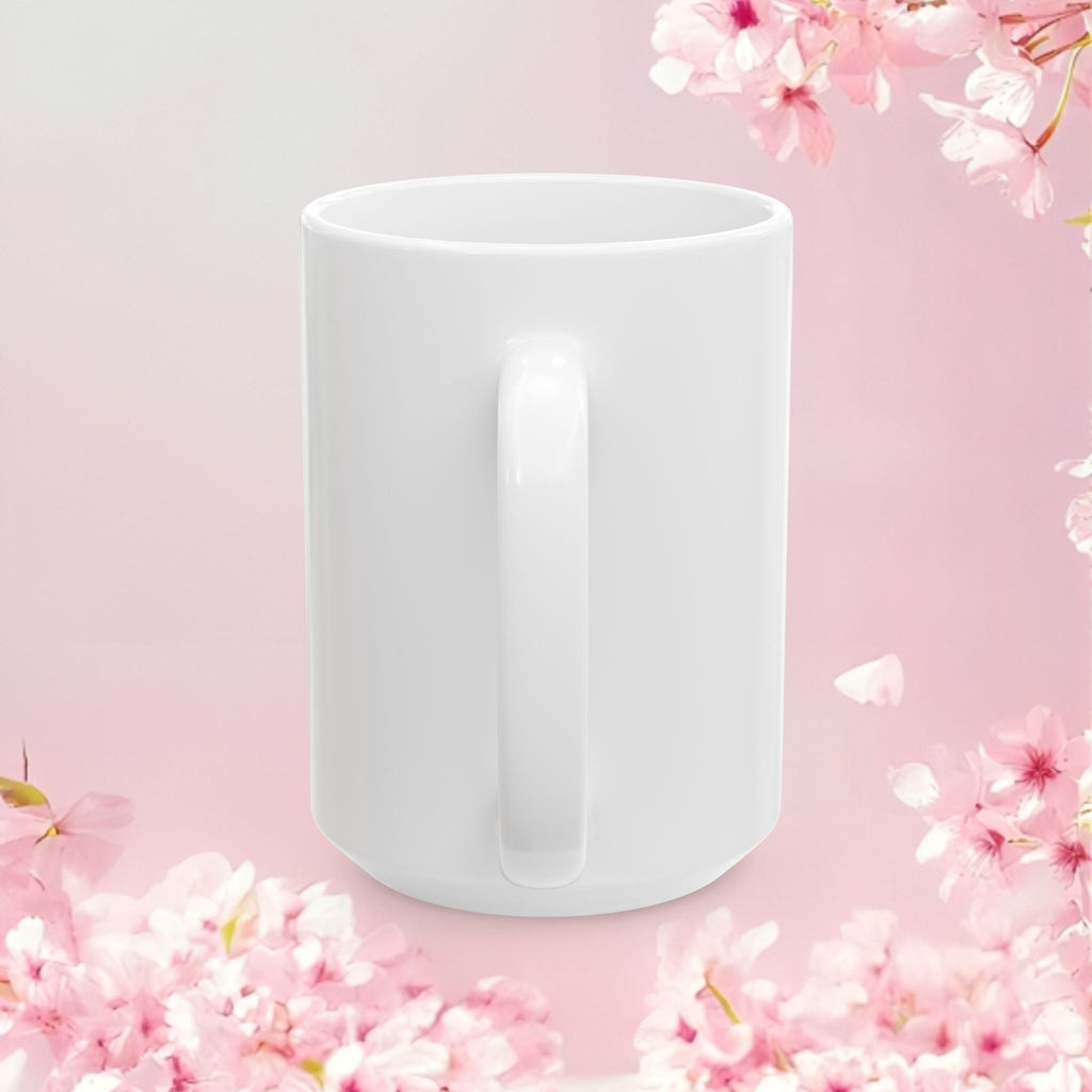 Floral Artisanal Ceramic Mug — Illustrated Flower Design (11oz & 15oz)