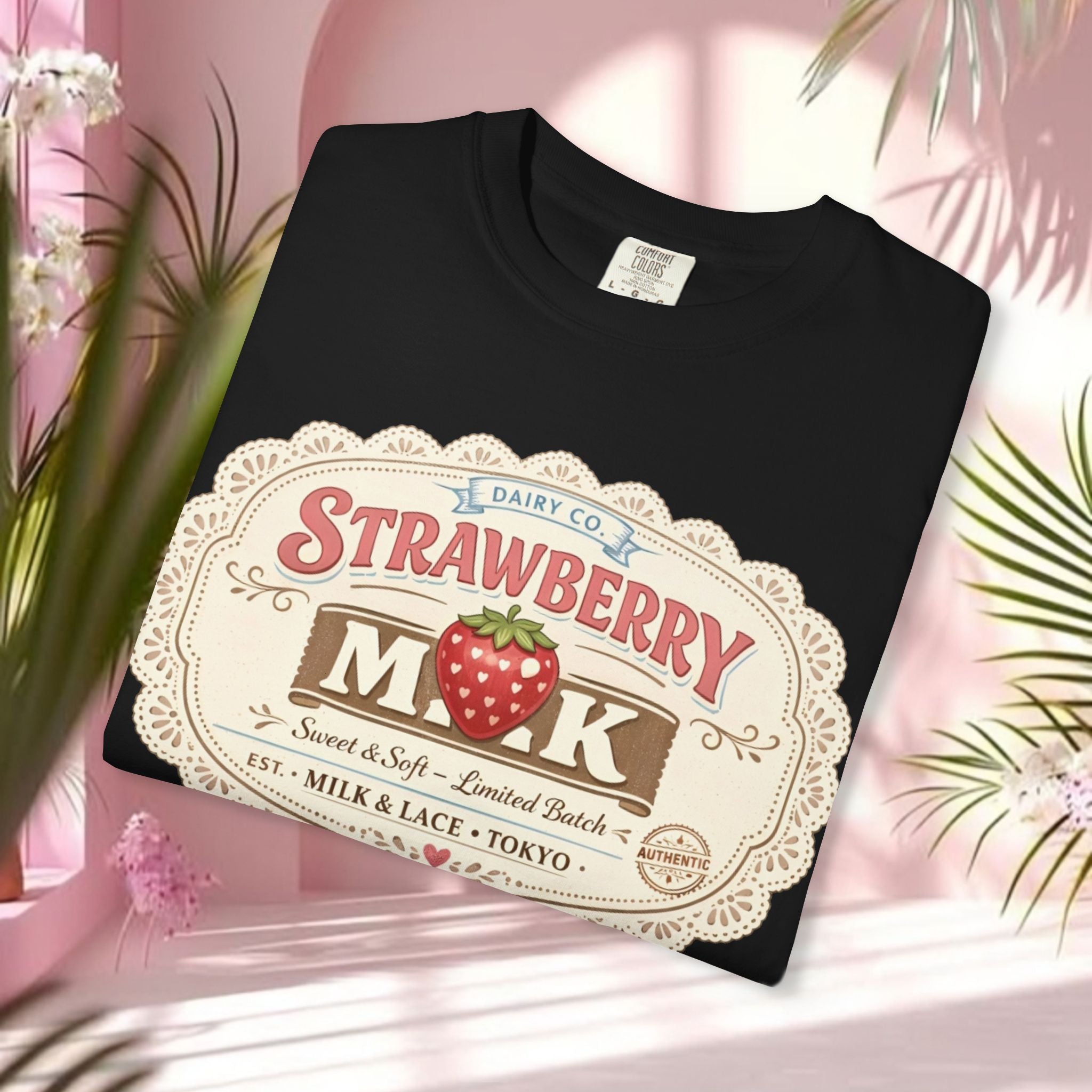 Strawberry Milk Vintage Label T-Shirt
