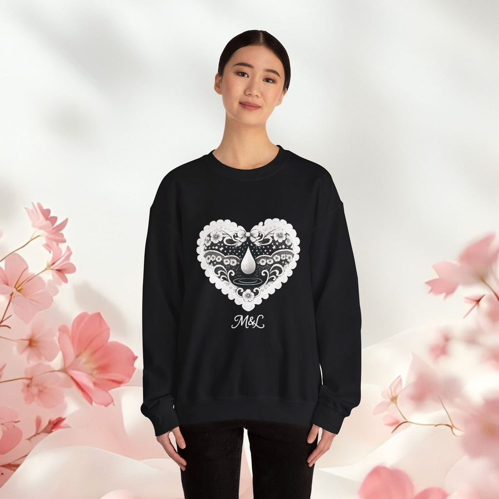 Lace Heart Graphic Sweatshirt