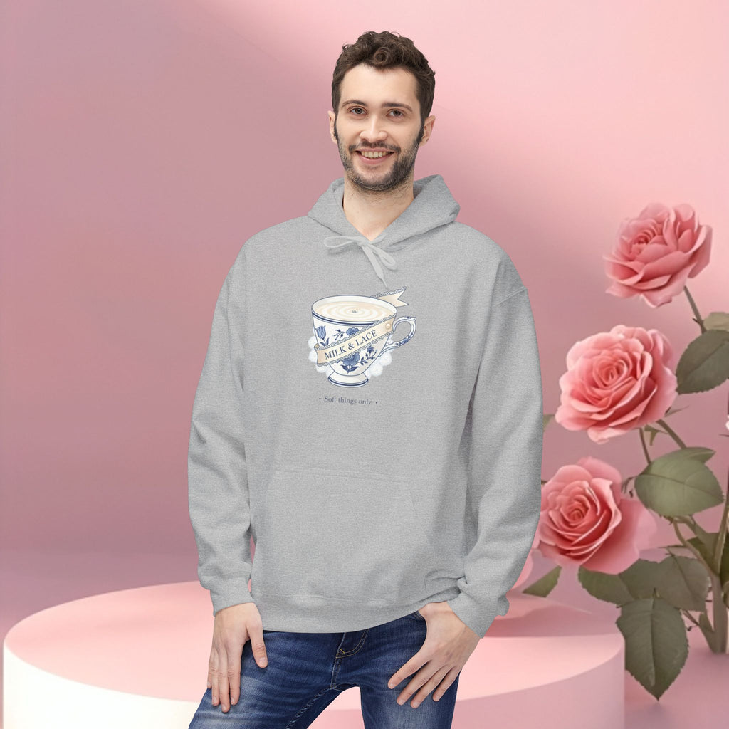 Hoodie — Vintage Teacup 'Milk Tastes Best With Good Girls' Cozy Graphic